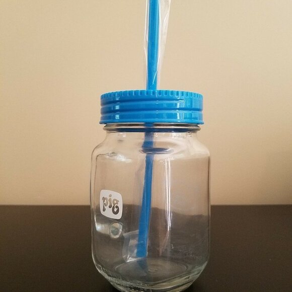 Glass Mason Jars Mug Pig Logo Set of 2 - Picture 4 of 12